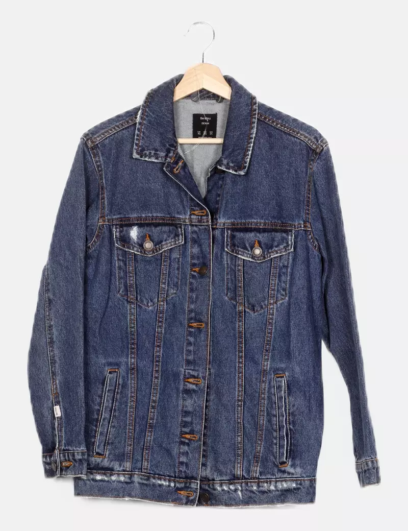 Bershka Chaqueta denim azul