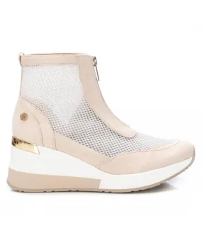 Botines deportivos beige para mujer