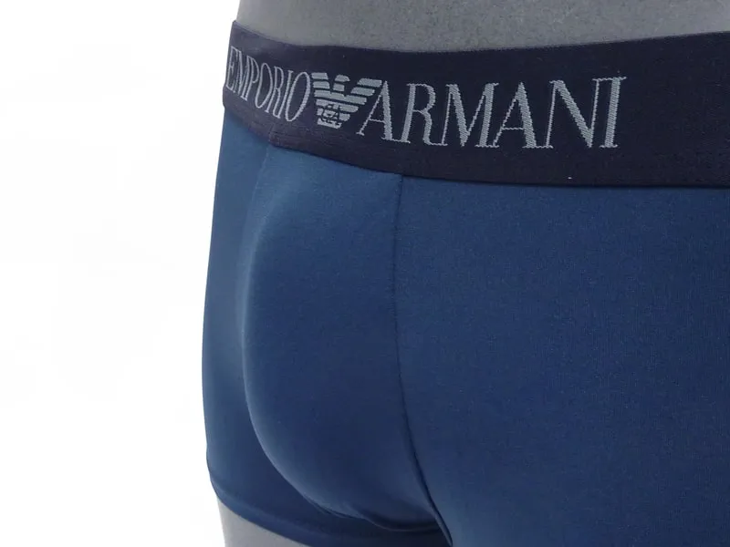 Boxer Emporio Armani de microfibra en color azul plomo