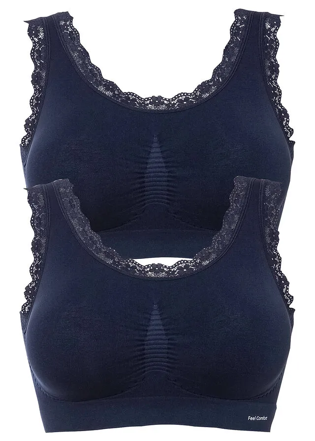 Bustier Feel Comfort sin costuras (2 unidades) 2x azul marino