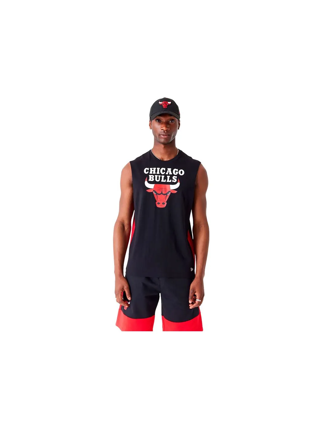 Camiseta New Era Chicago Bulls Colour Block Hombre Negro