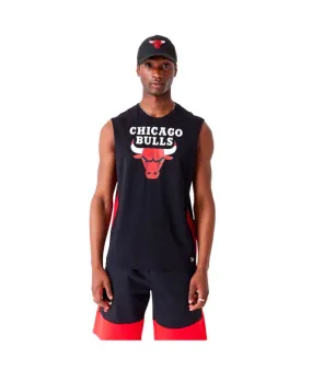 Camiseta New Era Chicago Bulls Colour Block Hombre Negro