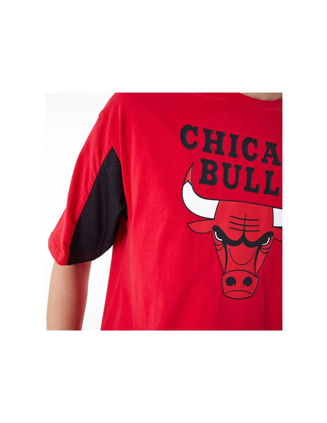 Camiseta New Era Nba Panel Oversized Chicago Bulls Rojo Hombre