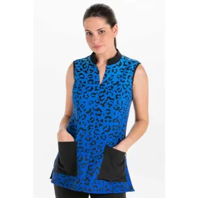 Casaca sin mangas Animal Print azul - Dyneke