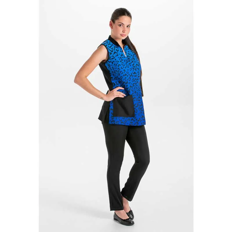 Casaca sin mangas Animal Print azul - Dyneke