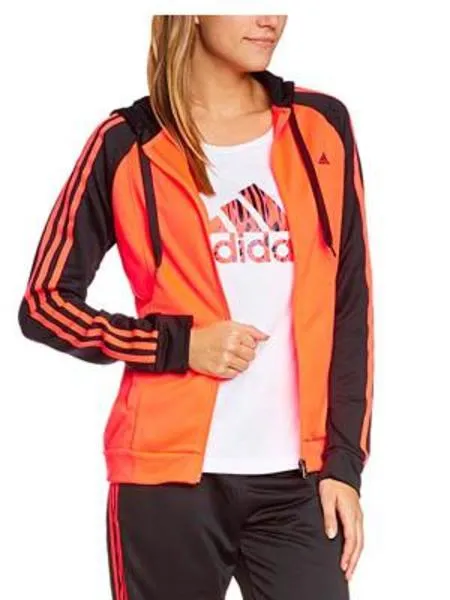 chaqueta adidas young knit suit naranja mujer