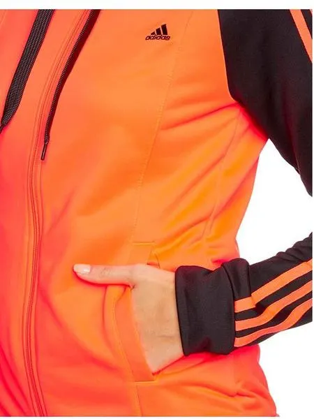 chaqueta adidas young knit suit naranja mujer