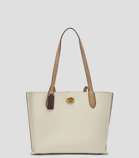 Coach Bolso Tote beige en piel Willow Mujer