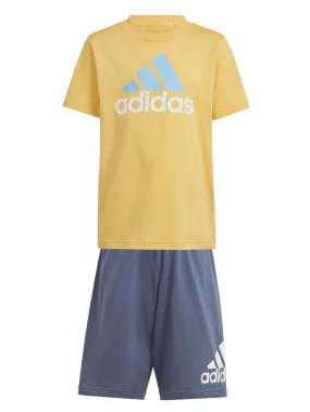 Conjunto Corto Adidas Amarillo/Azul Niño