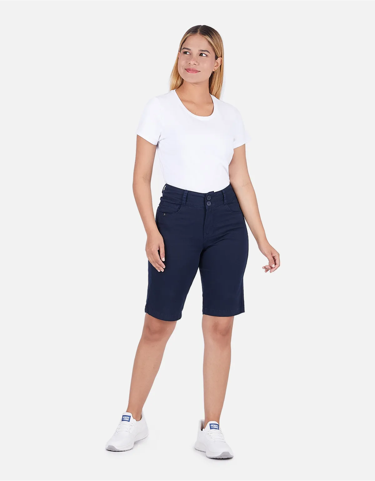 Cropped jean azul tiro alto