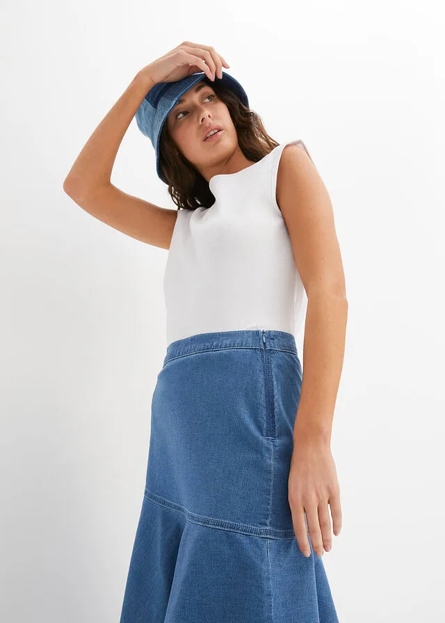 Falda vaquera azul claro denim