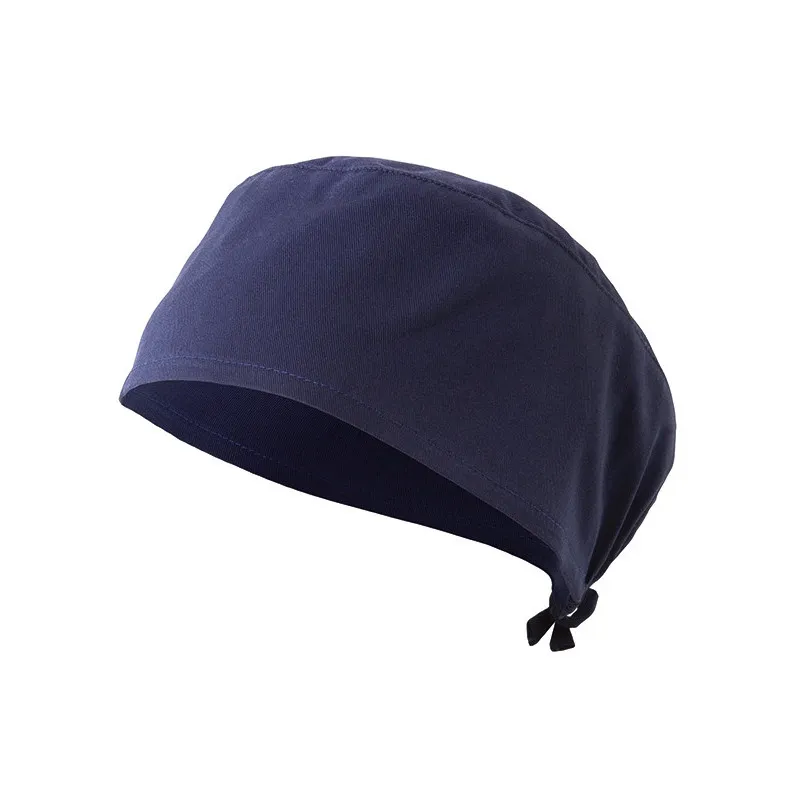 Gorro sanitario azul marino con elástico posterior y atado con tiras - Velilla