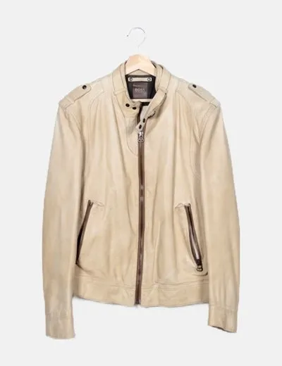 Hugo Boss Chaqueta biker beige