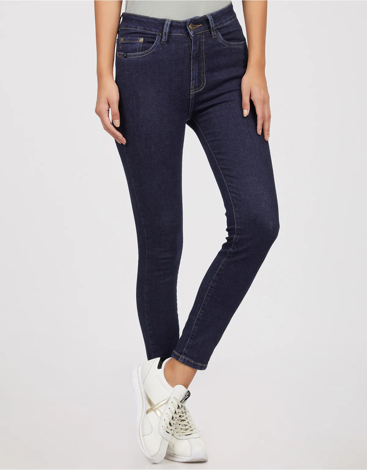 Jean skinny azul tiro alto mm