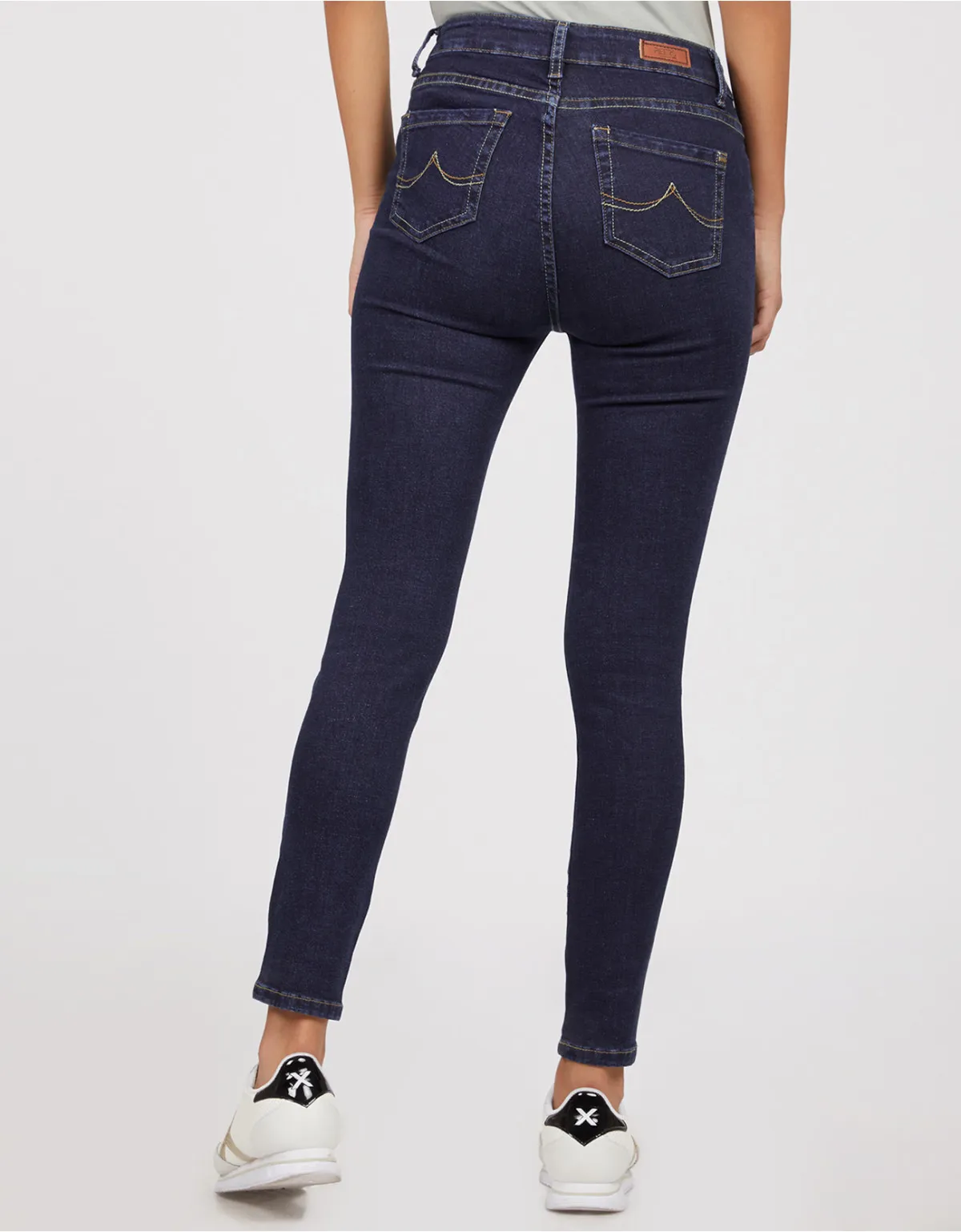 Jean skinny azul tiro alto mm