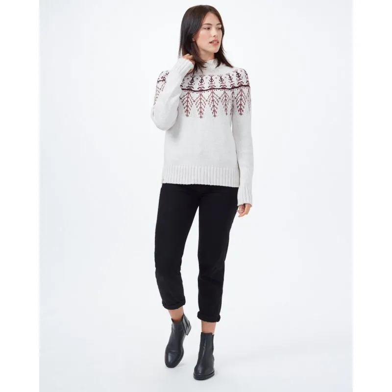 Jersey Tentree Highline Wool Intarsia para mujer (Oatmeal Heather/Mesa Red/Mulberry)