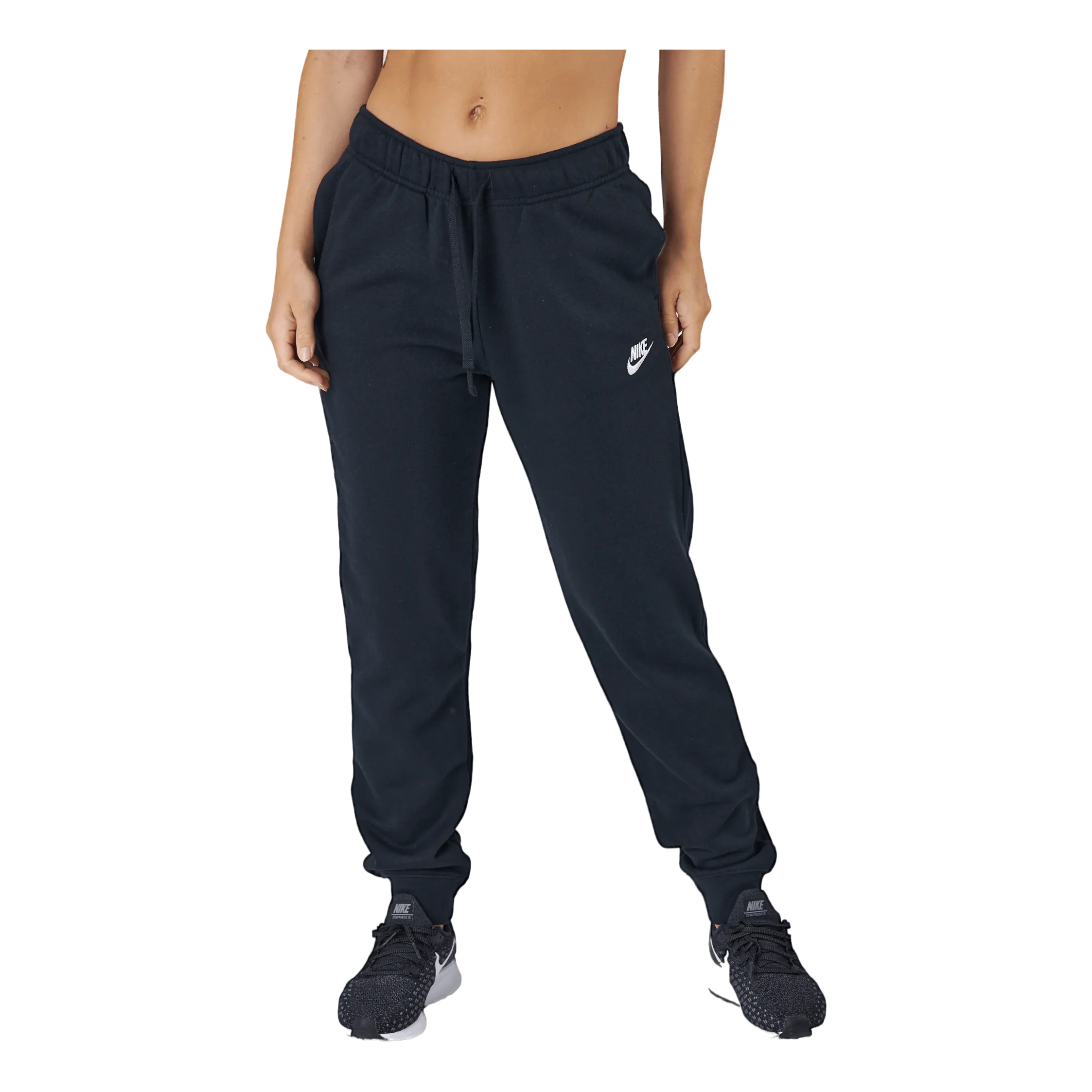 Nike Sportswear Club Fleece Women's Mid-Rise Joggers BLACK/WHITE