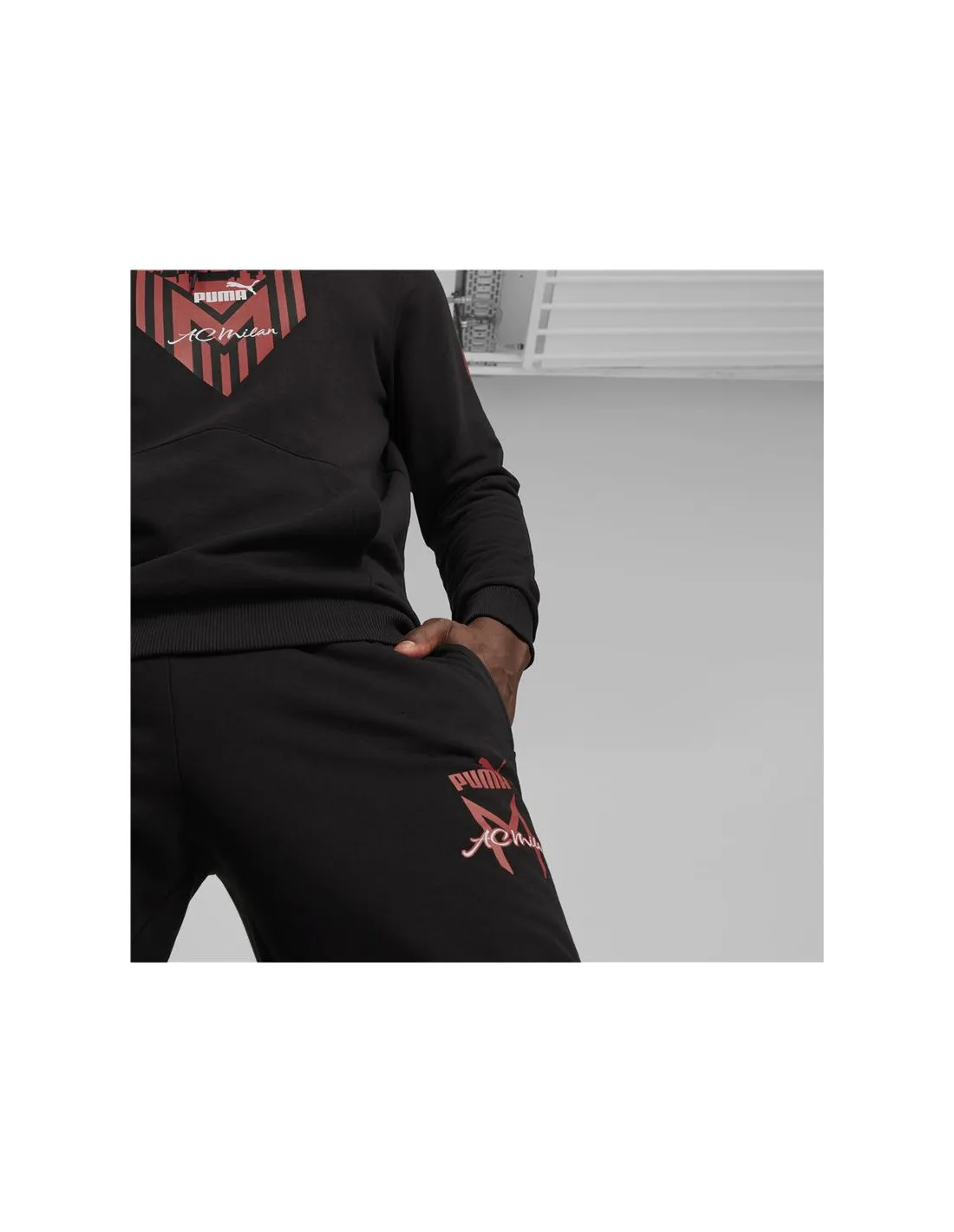 Pantalón de Fútbol Puma AC Milan Ftblicons Hombre Negro