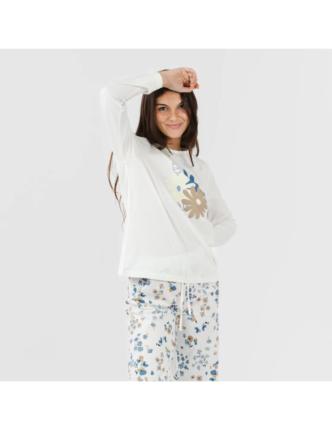 Pijama largo algodón Arauz indigo