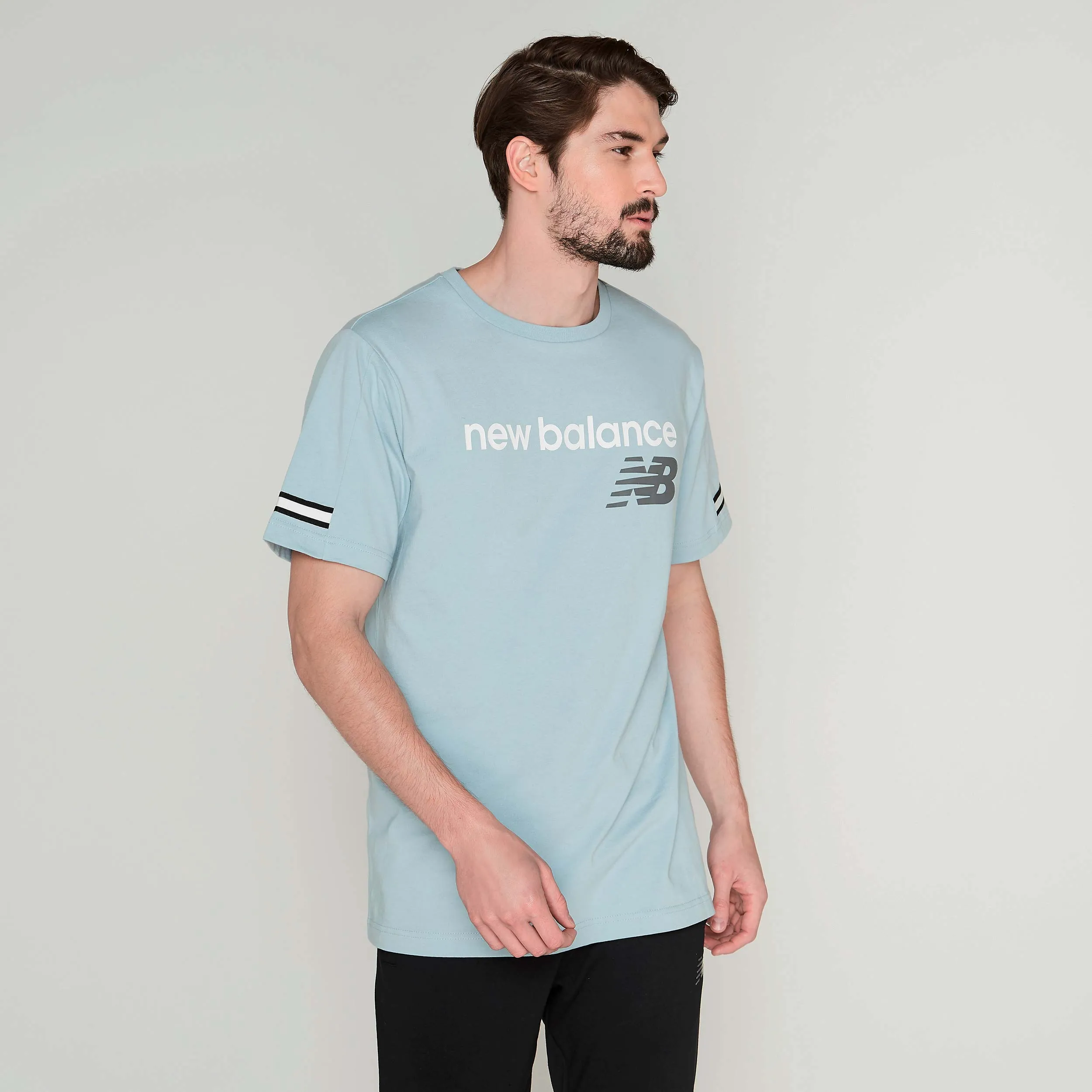 Polera Running Hombre New balance Essentials Celeste