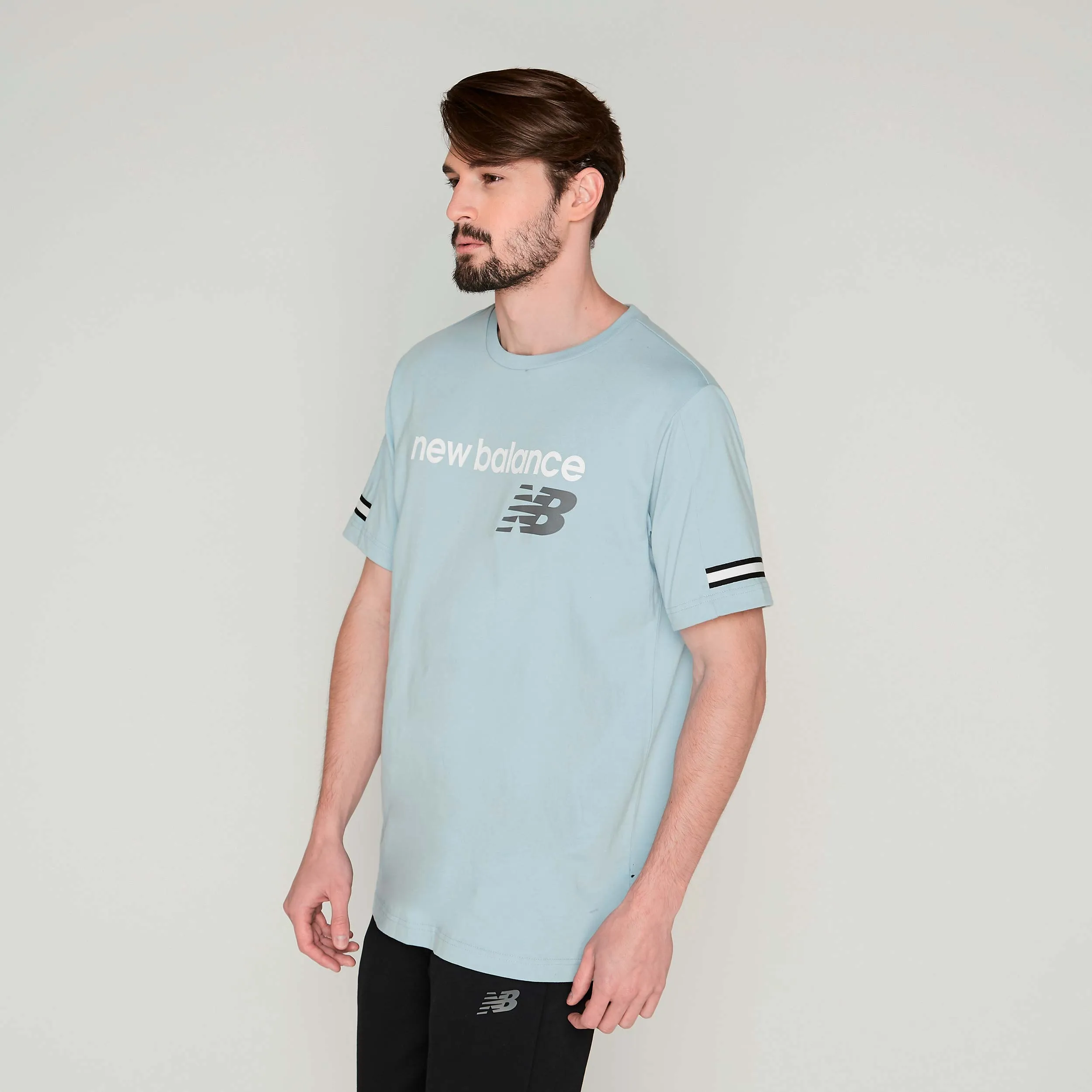 Polera Running Hombre New balance Essentials Celeste