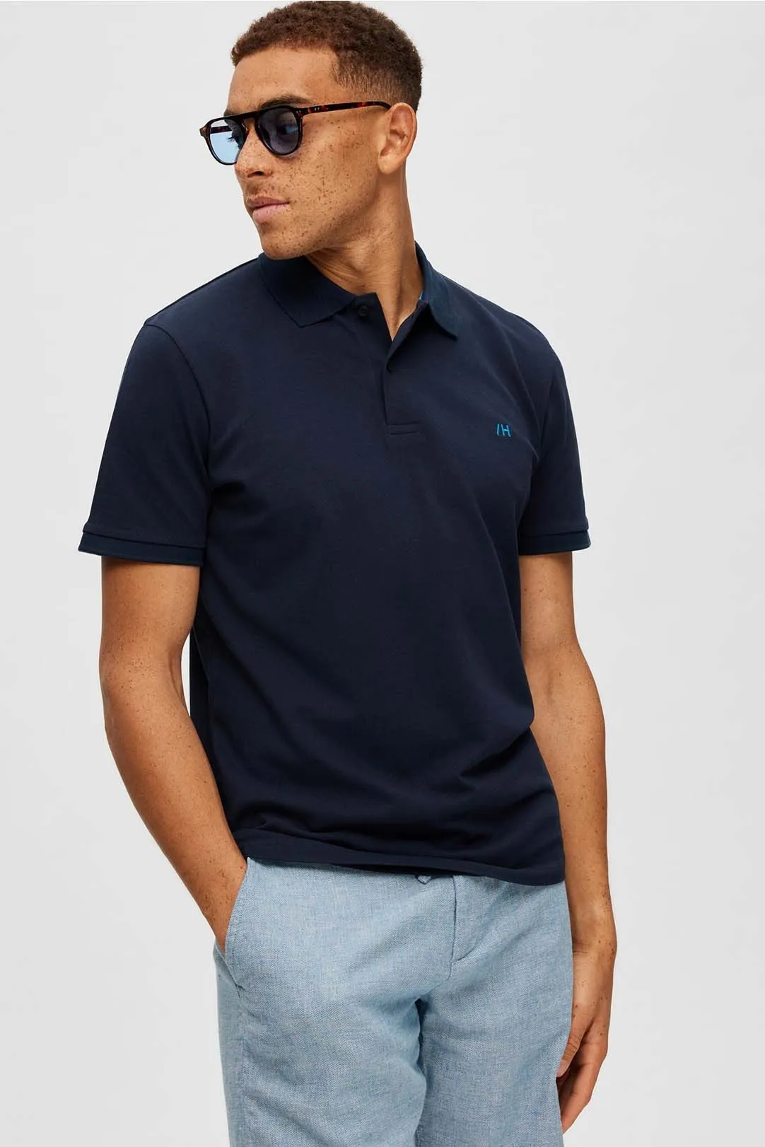 POLO HOMBRE SLHDANTE AZUL DENIM