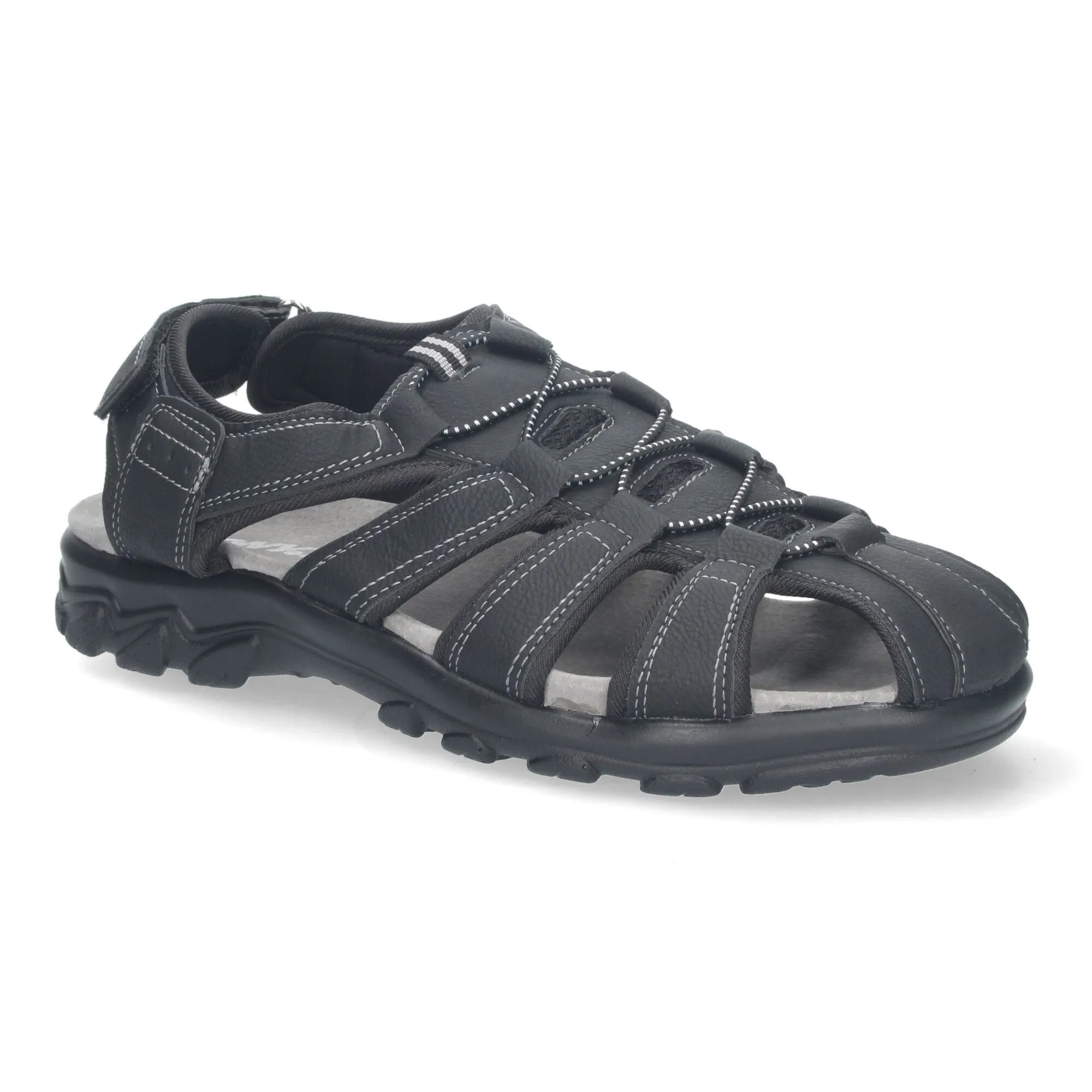 Sandalias cangrejera planas para hombre color negro CB-001