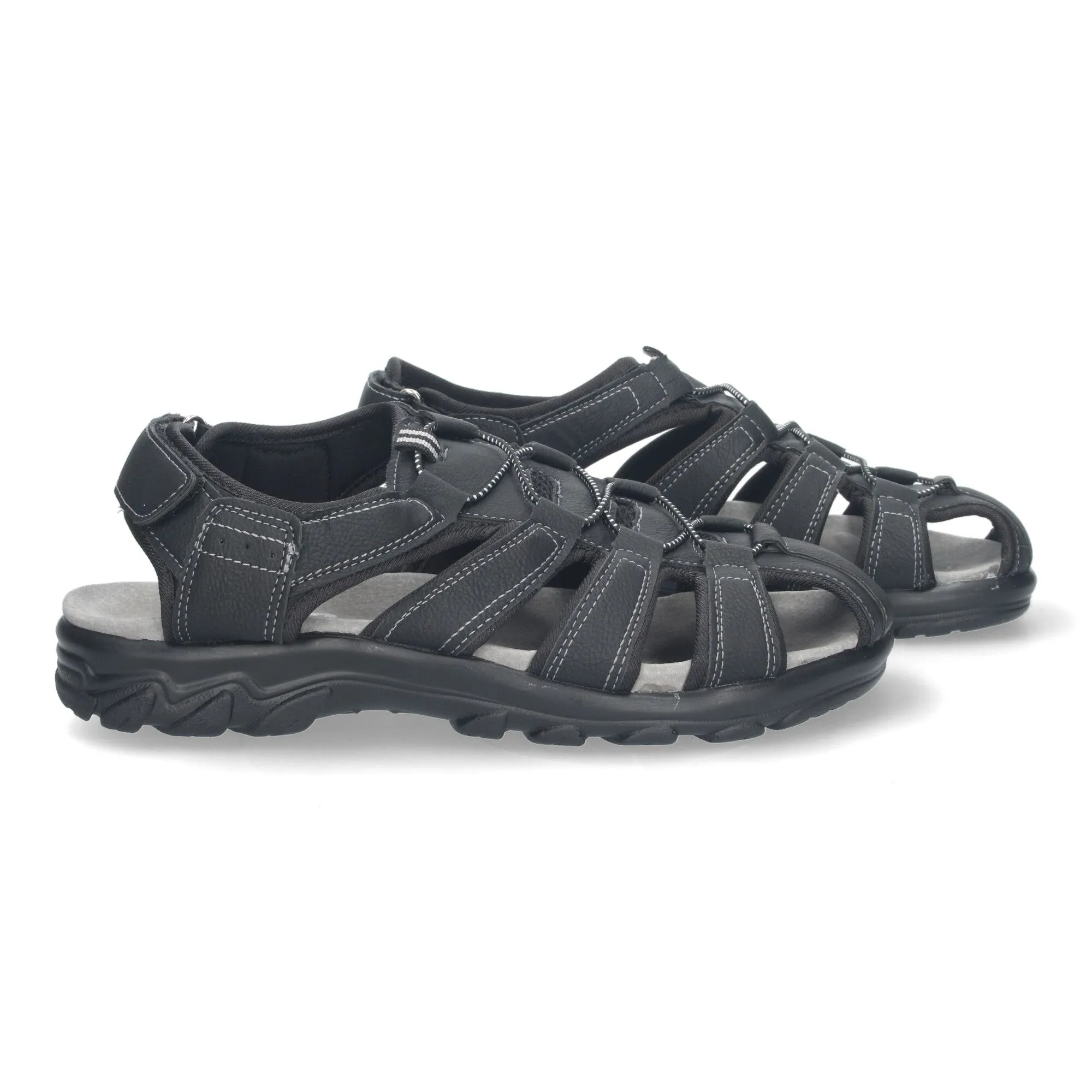 Sandalias cangrejera planas para hombre color negro CB-001