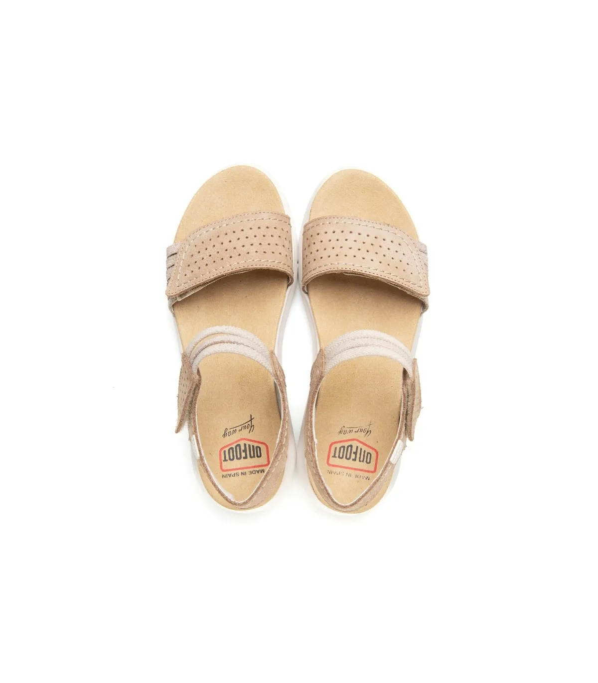 Sandalias de velcro en taupe