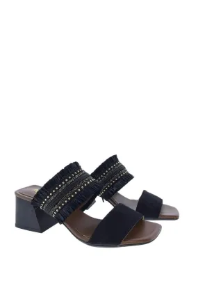 SANDALIAS PIEL DOBLE TIRA NEGRO