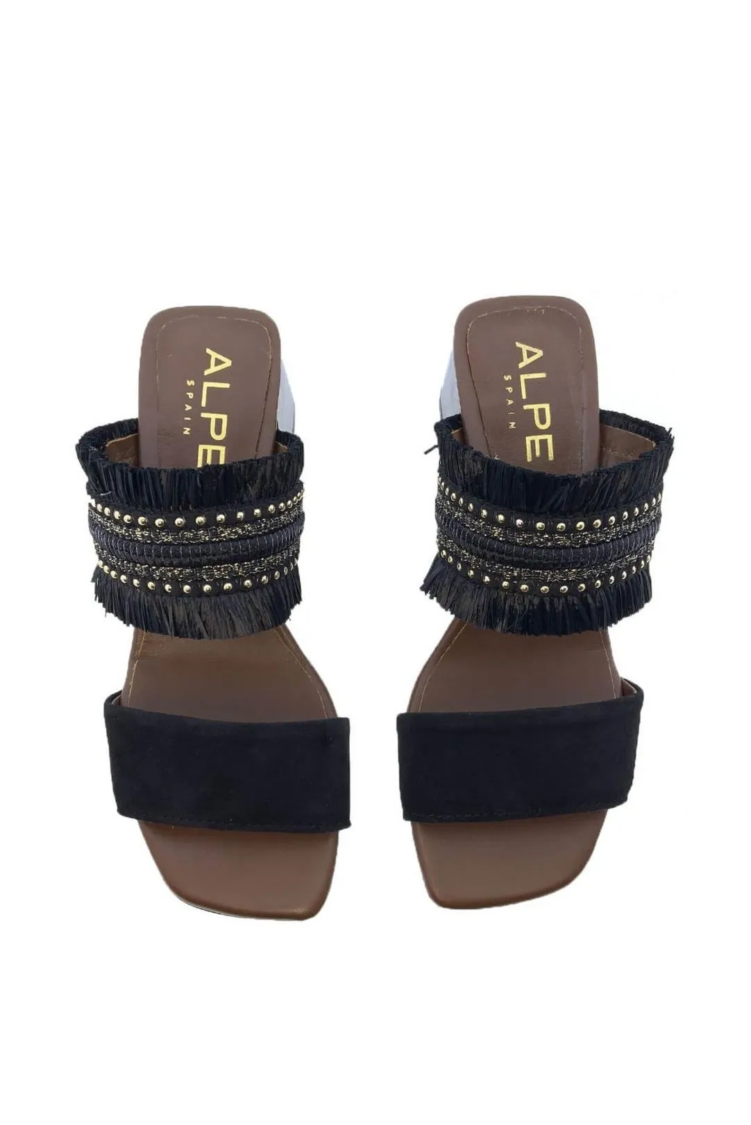 SANDALIAS PIEL DOBLE TIRA NEGRO