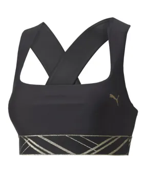 Sujetador deportivo de traning Puma Mid Impact Deco Glam negro Mujer