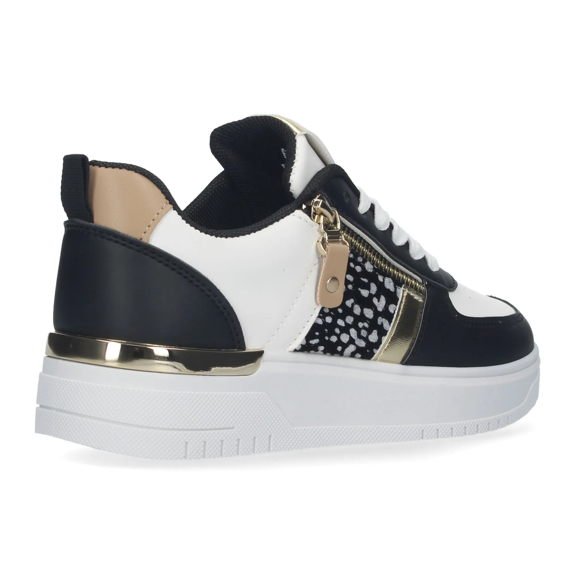 Zapatillas cómodas para mujer color negro animal print A-66