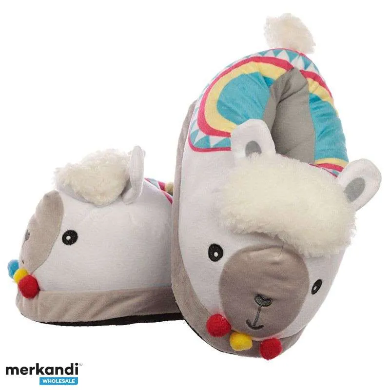 Zapatillas de peluche de llama