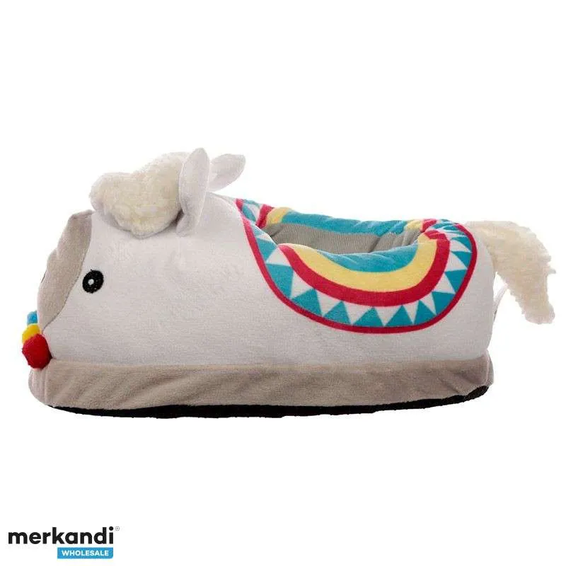 Zapatillas de peluche de llama