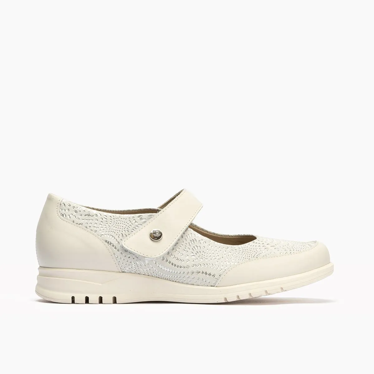 Zapato Mercedes para mujer Pitillos blanco con velcro P2823