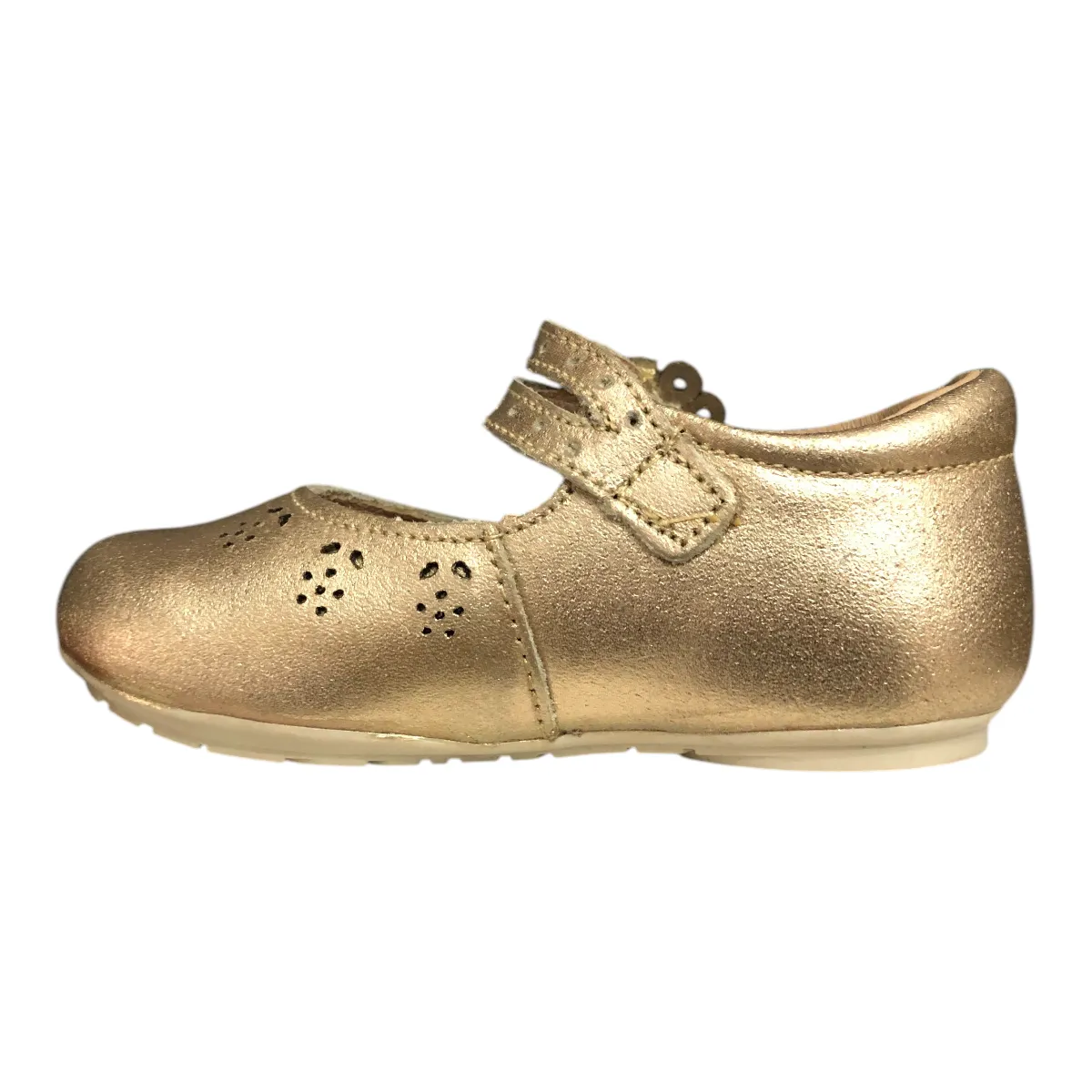 Zapato Piel Oro Para Niña COQUETA